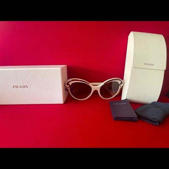 Brand New Prada Sunglasses Top Havana-Ivory / Brown Gradient Lens - Picture 2 of 2